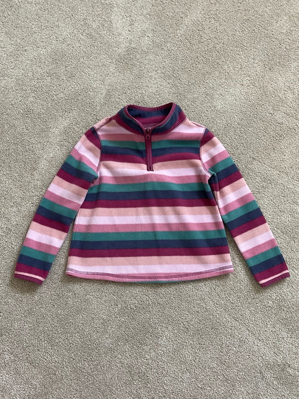 Fleece Striped Quarter Zip Pullover